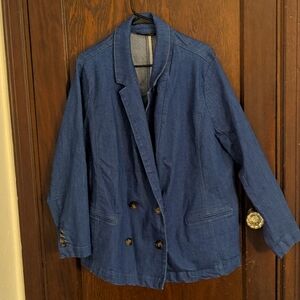 Lane Bryant Blue Jean Denim Blazer Size 20